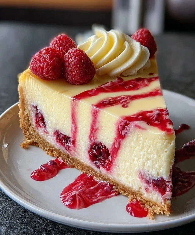Raspberry Lemon White Chocolate Cheesecake