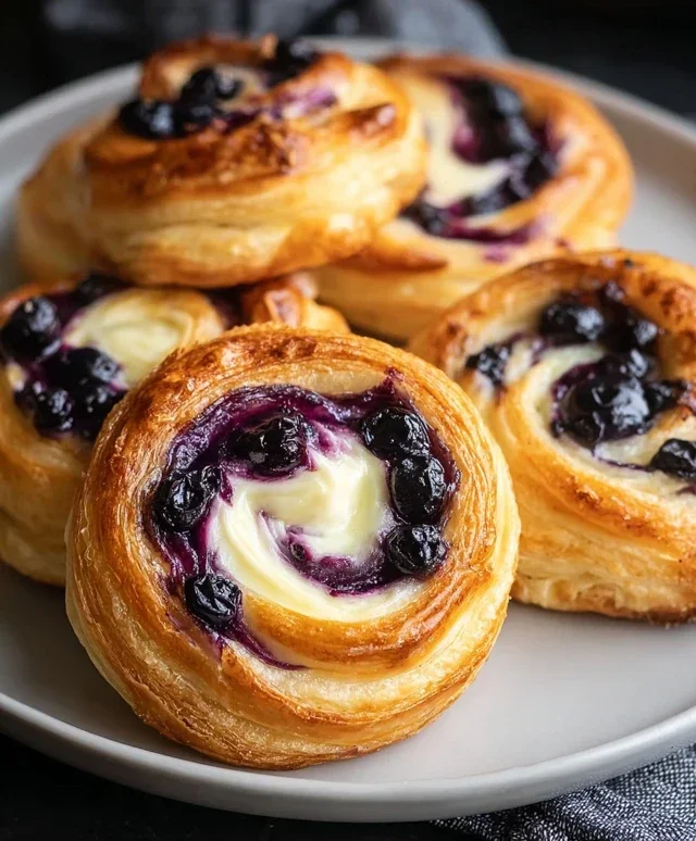 Swirled Blueberry Cream Cheese Danish