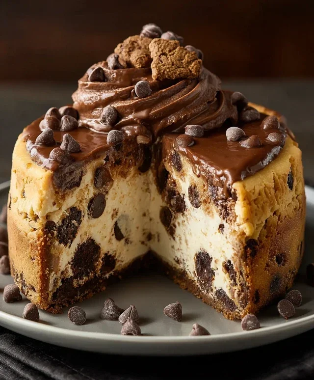 Chocolate Chip Cookie Bottomed Cheesecake