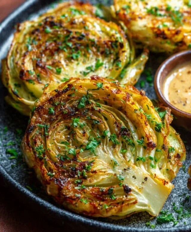 Oven Roasted Garlic Cabbage Steaks