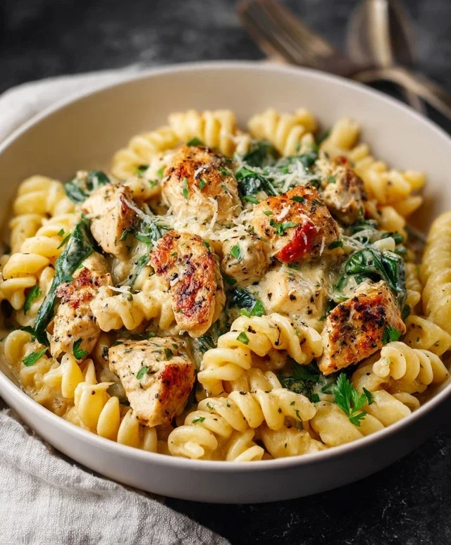 Healthy Garlic Parmesan Chicken Pasta