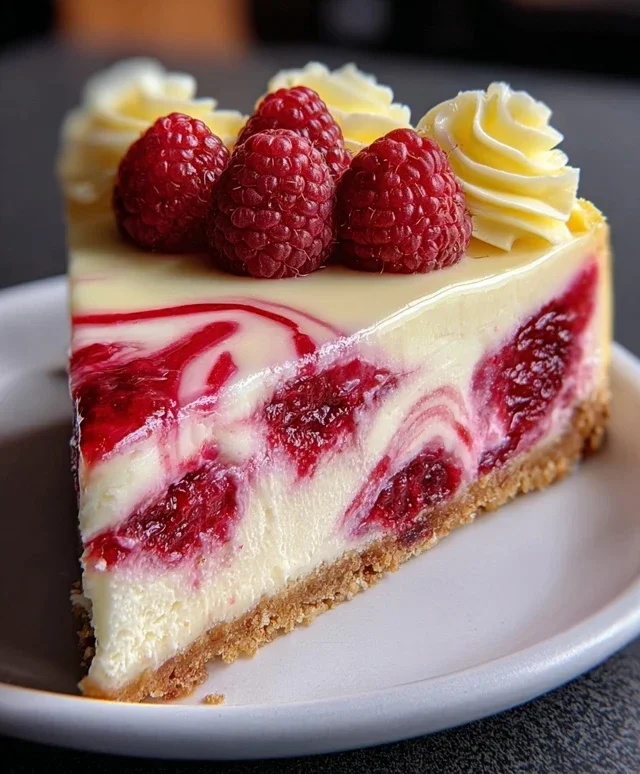 Raspberry Lemon White Chocolate Cheesecake