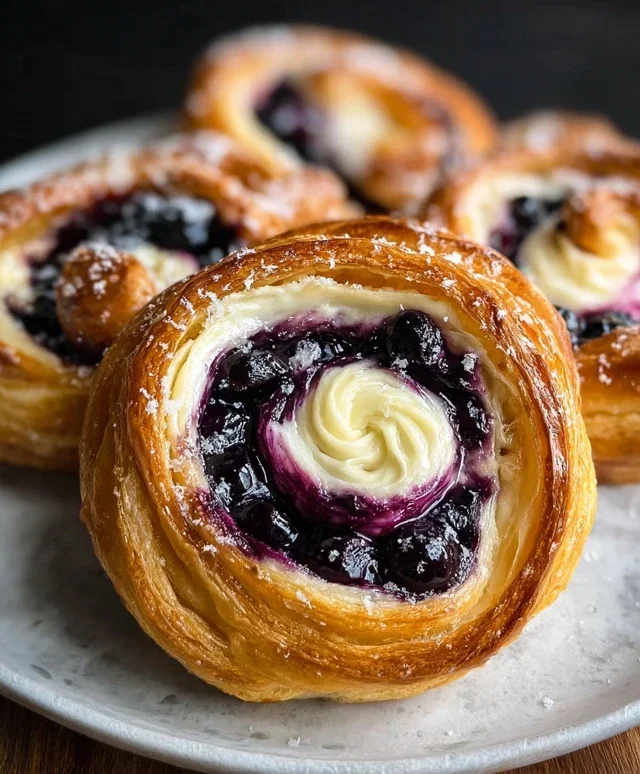 Swirled Blueberry Cream Cheese Danish