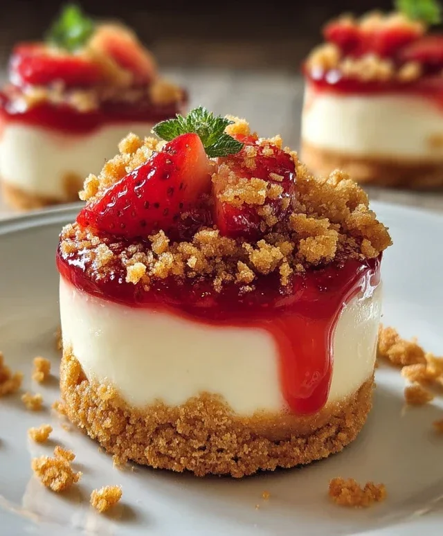 Mini Strawberry Crunch Stuffed Cheesecake