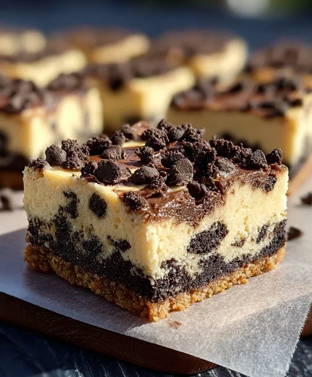 Chocolate Chip Oreo Cheesecake Bars