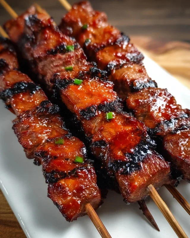 BBQ Beef Skewers with Filipino BBQ Marinade