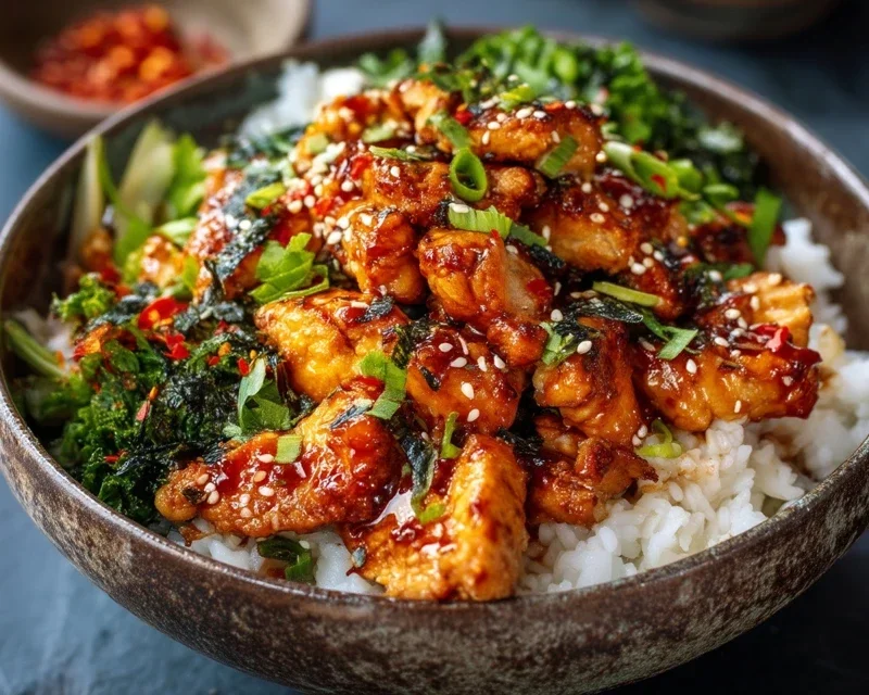 Spicy Honey Gin Extract Extractger Chicken Bowls With Yum Yum Sauce