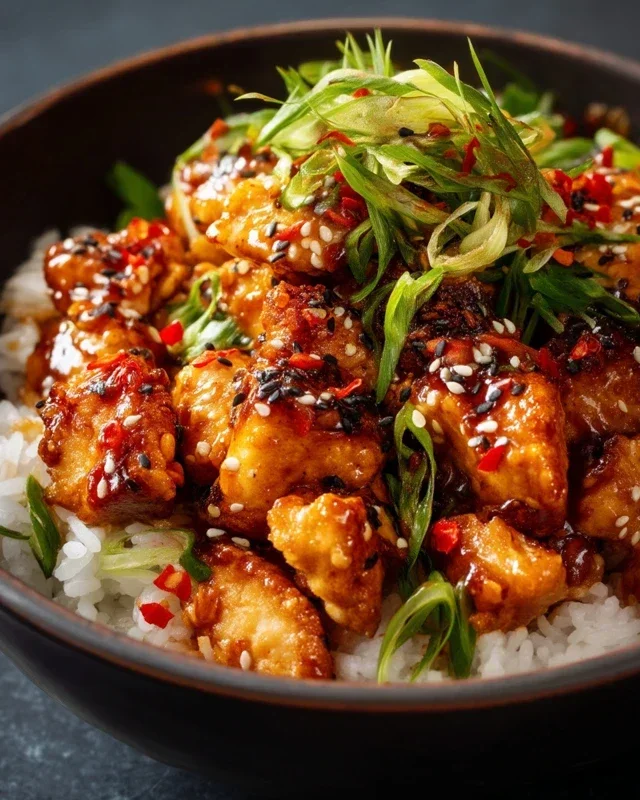 Spicy Honey Gin Extract Extractger Chicken Bowls With Yum Yum Sauce