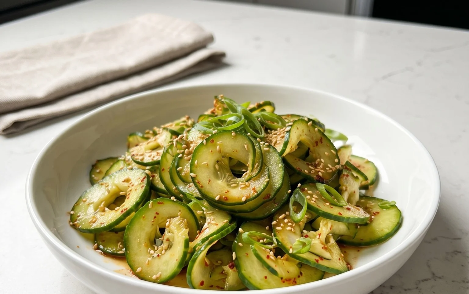Spiral Cucumber Salad: Korean-Inspired Recipe
