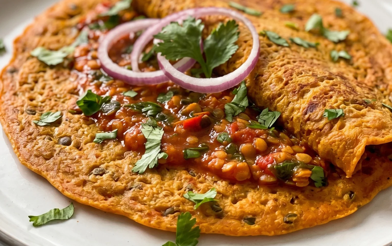 Masoor Dal Chilla | Savory Red Lentil Pancakes