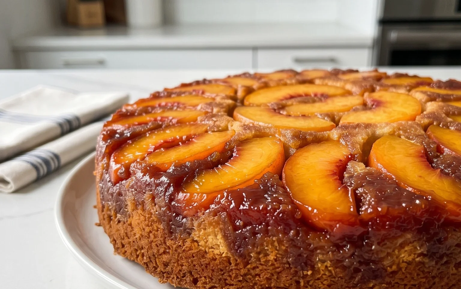 Peach Upside-Down Cake Recipe