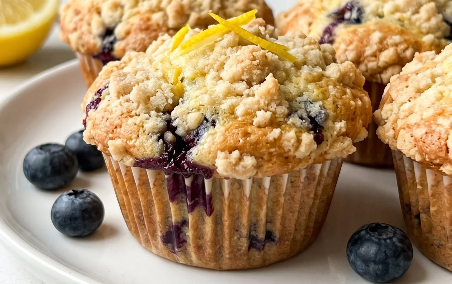 Lemon Blueberry Streusel Muffins