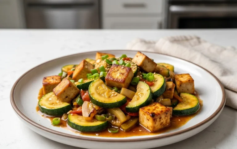 Zucchini Stir Fry With Tofu (Vegan)