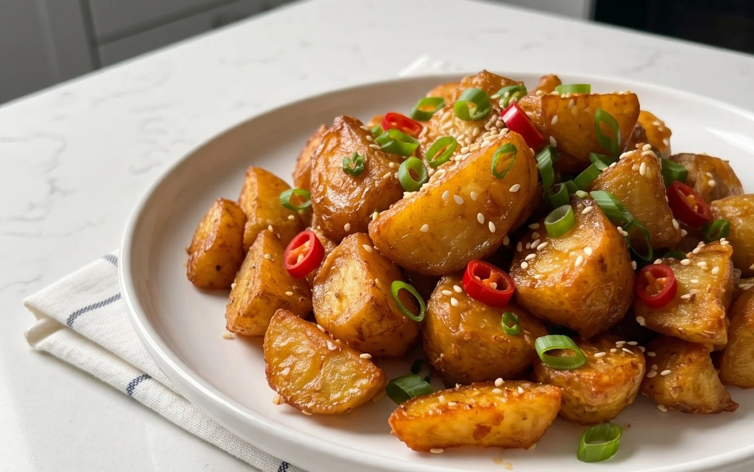 Crispy Honey Chilli Potatoes