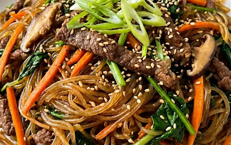 Japchae (Korean Glass Noodle Stir Fry)