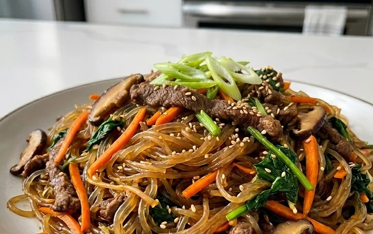 Japchae (Korean Glass Noodle Stir Fry)