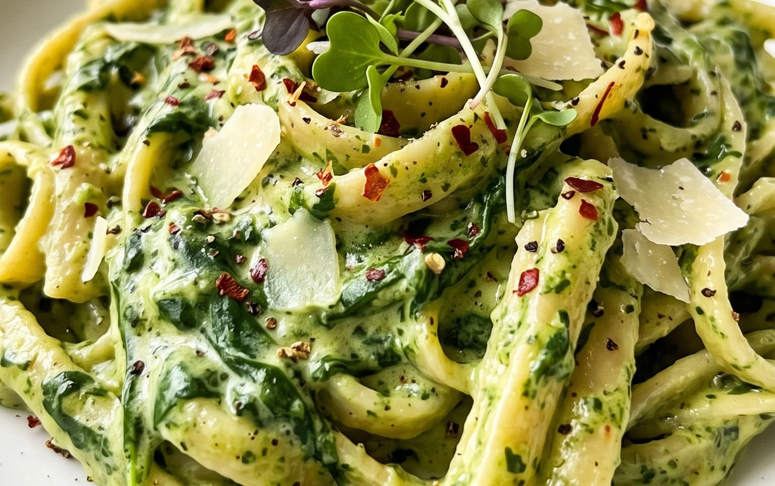 Pasta with Spinach Sauce