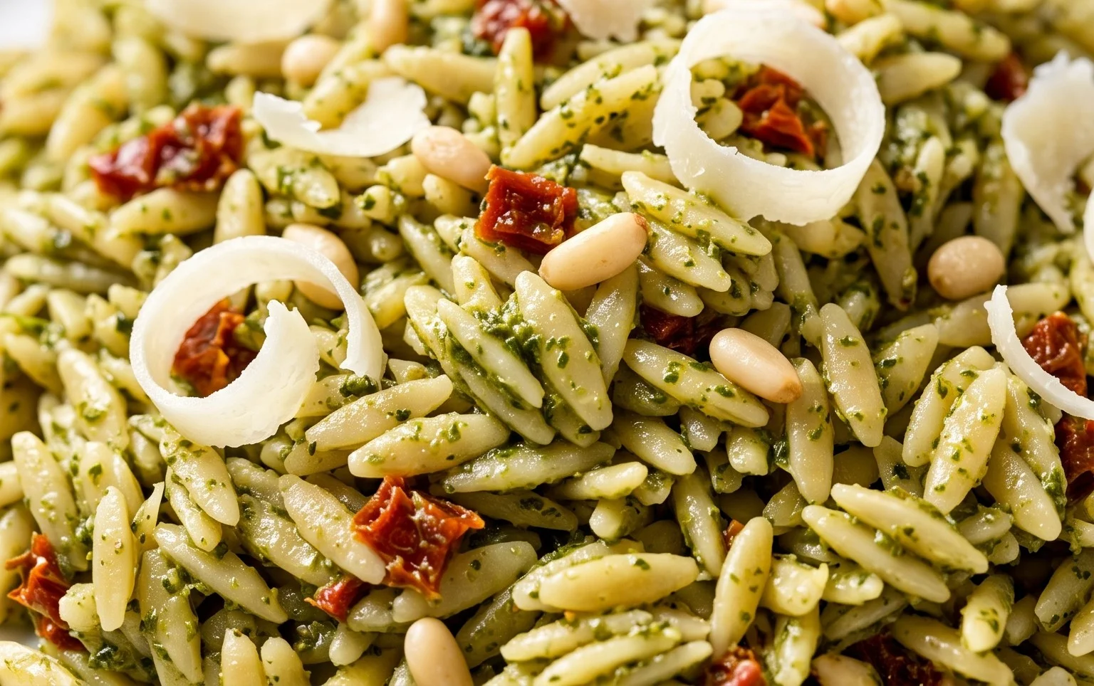 Sun Dried Tomato Orzo Pesto Salad