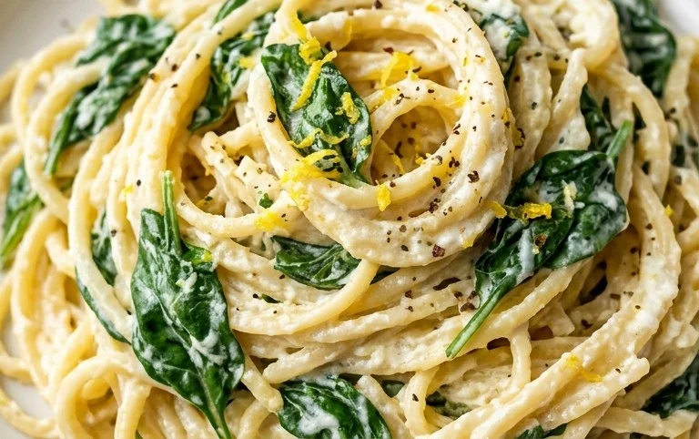 Lemon ricotta pasta & spinach