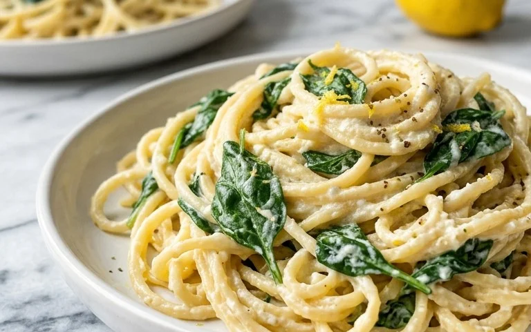 Lemon ricotta pasta & spinach