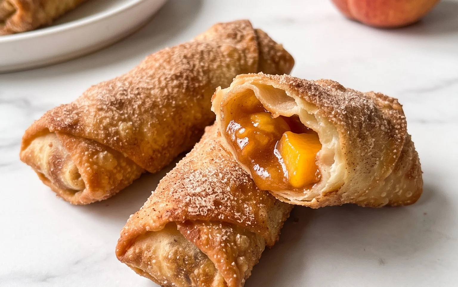 Peach Cobbler Egg Rolls