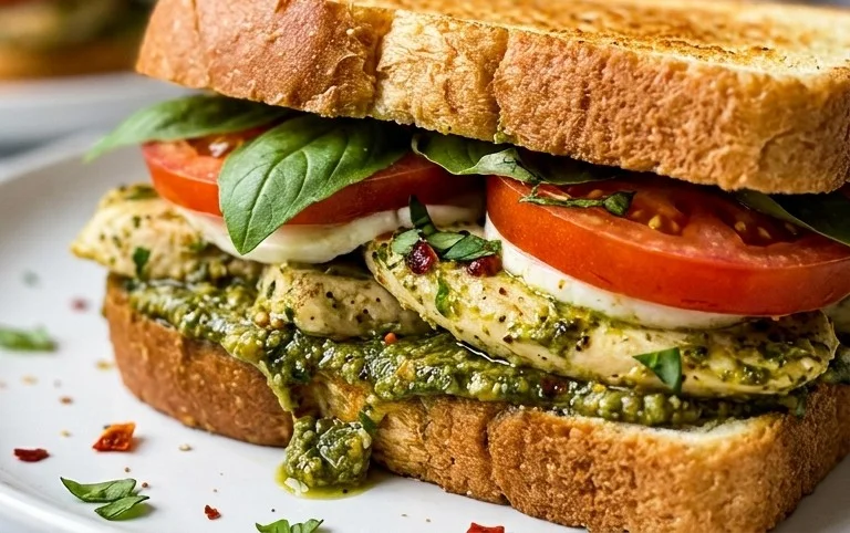 Chicken Pesto Caprese Sandwich