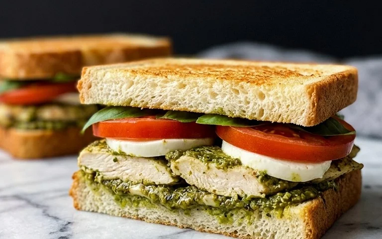 Chicken Pesto Caprese Sandwich