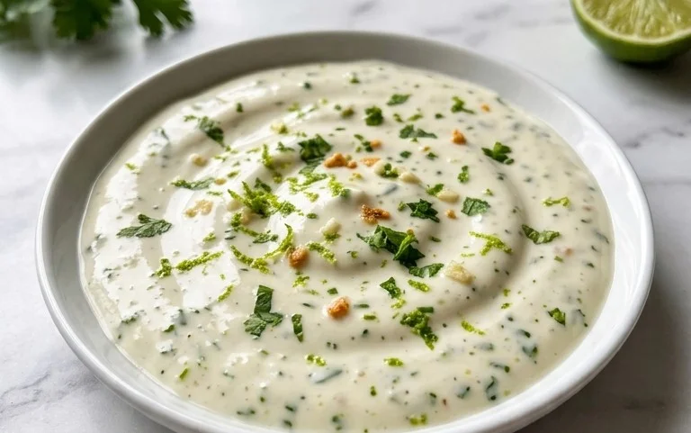 Creamy Garlic Lime Cilantro Sauce