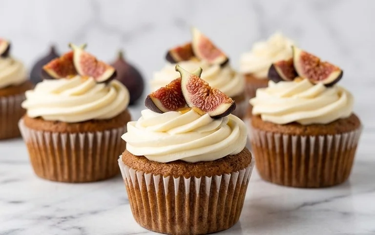 Fig Cupcakes with Honey Cream Cheese Frosting