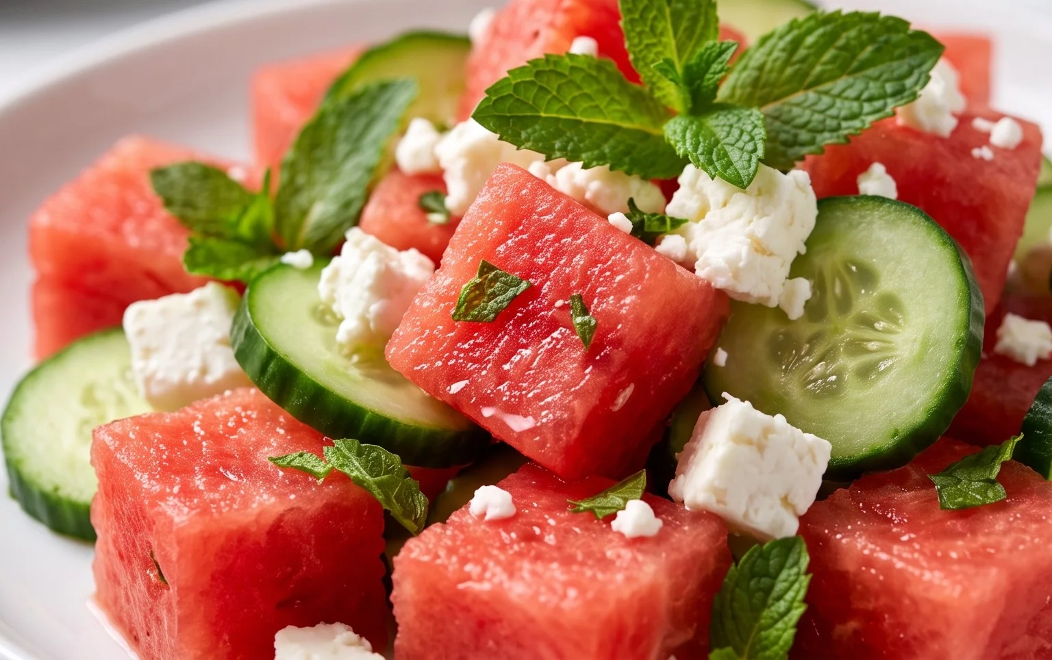 Watermelon Salad with Cucumber and Feta