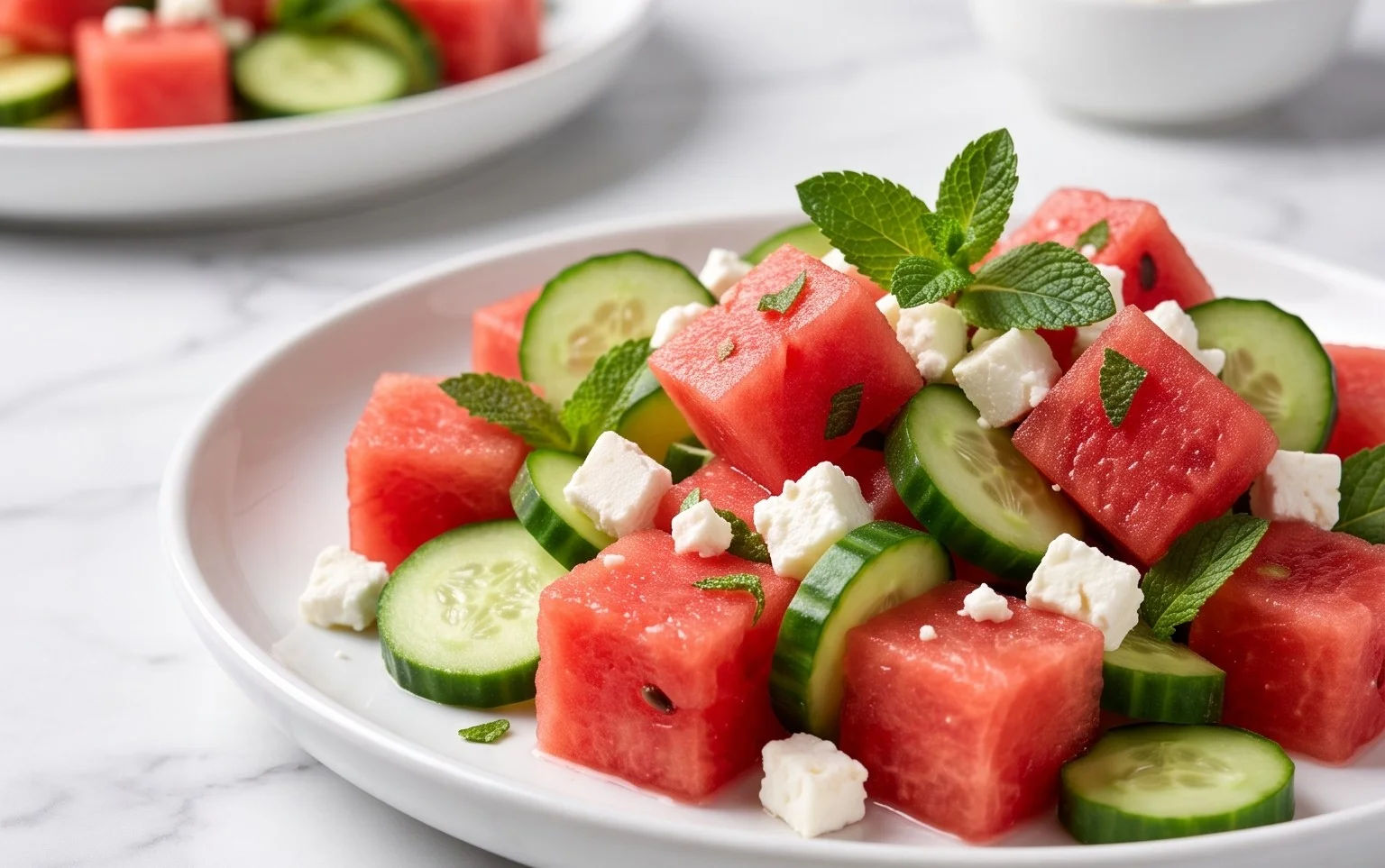 Watermelon Salad with Cucumber and Feta