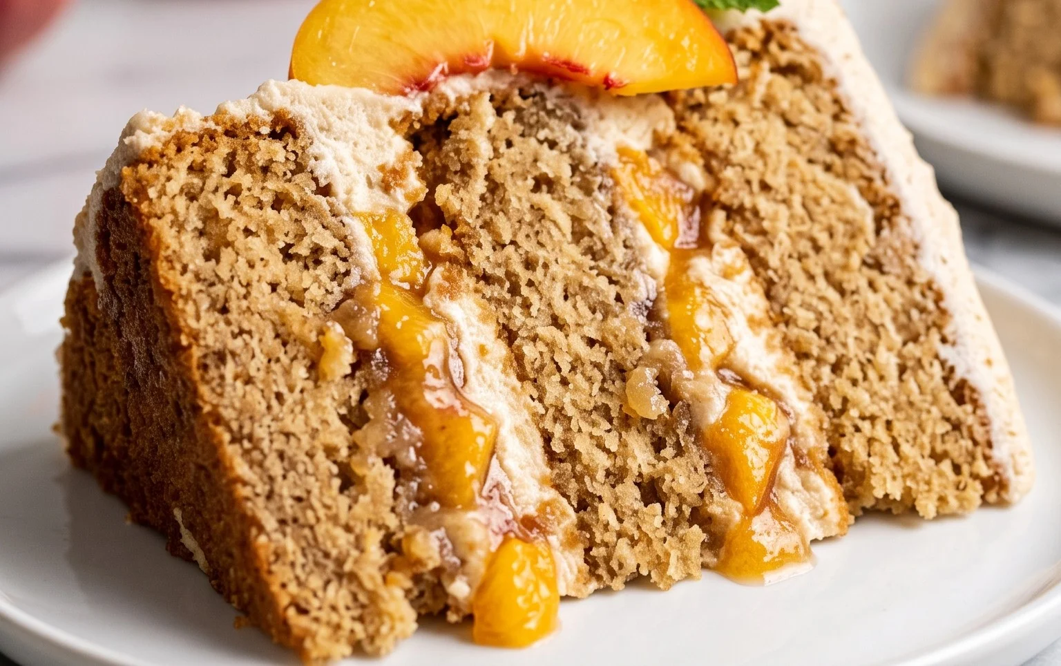 Brown Sugar Layer Cake with Peach Filling