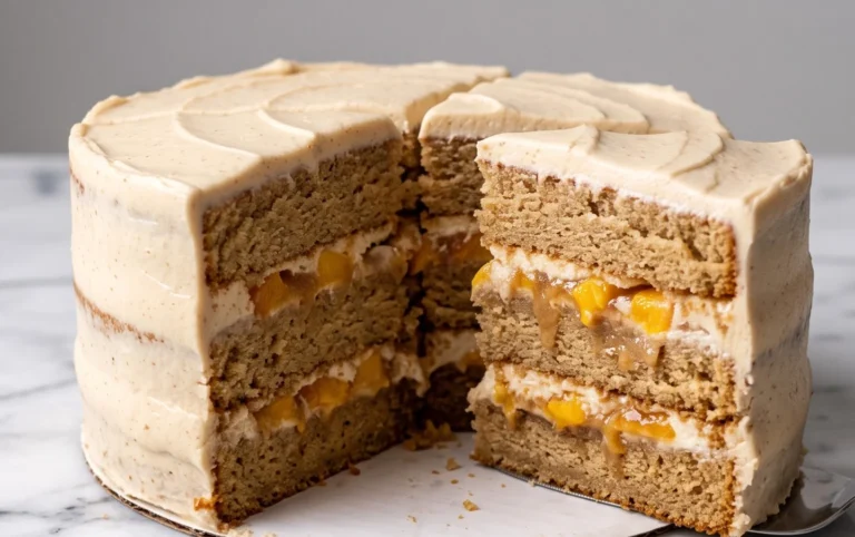 Brown Sugar Layer Cake with Peach Filling