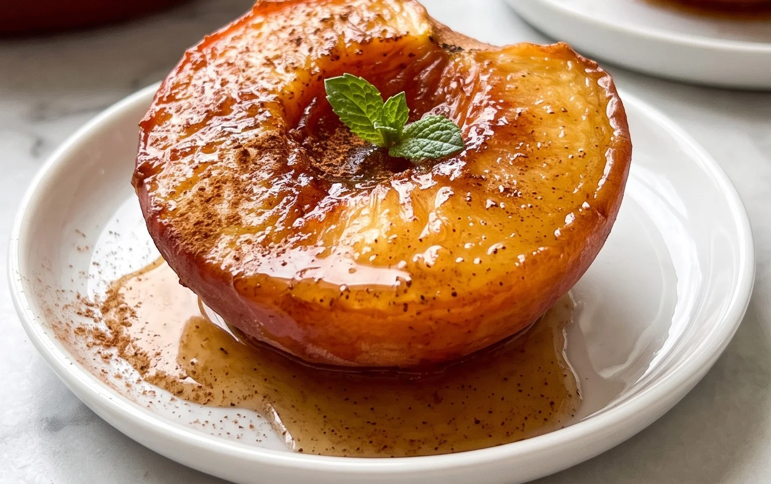 Cinnamon Sugar Baked Peaches