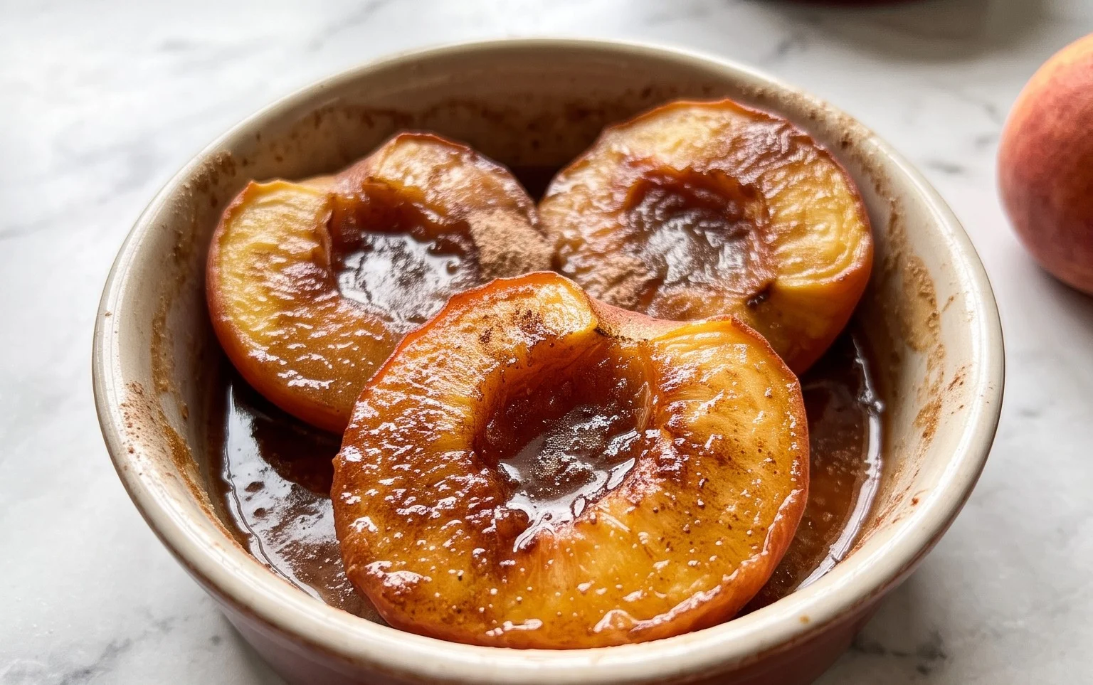 Cinnamon Sugar Baked Peaches