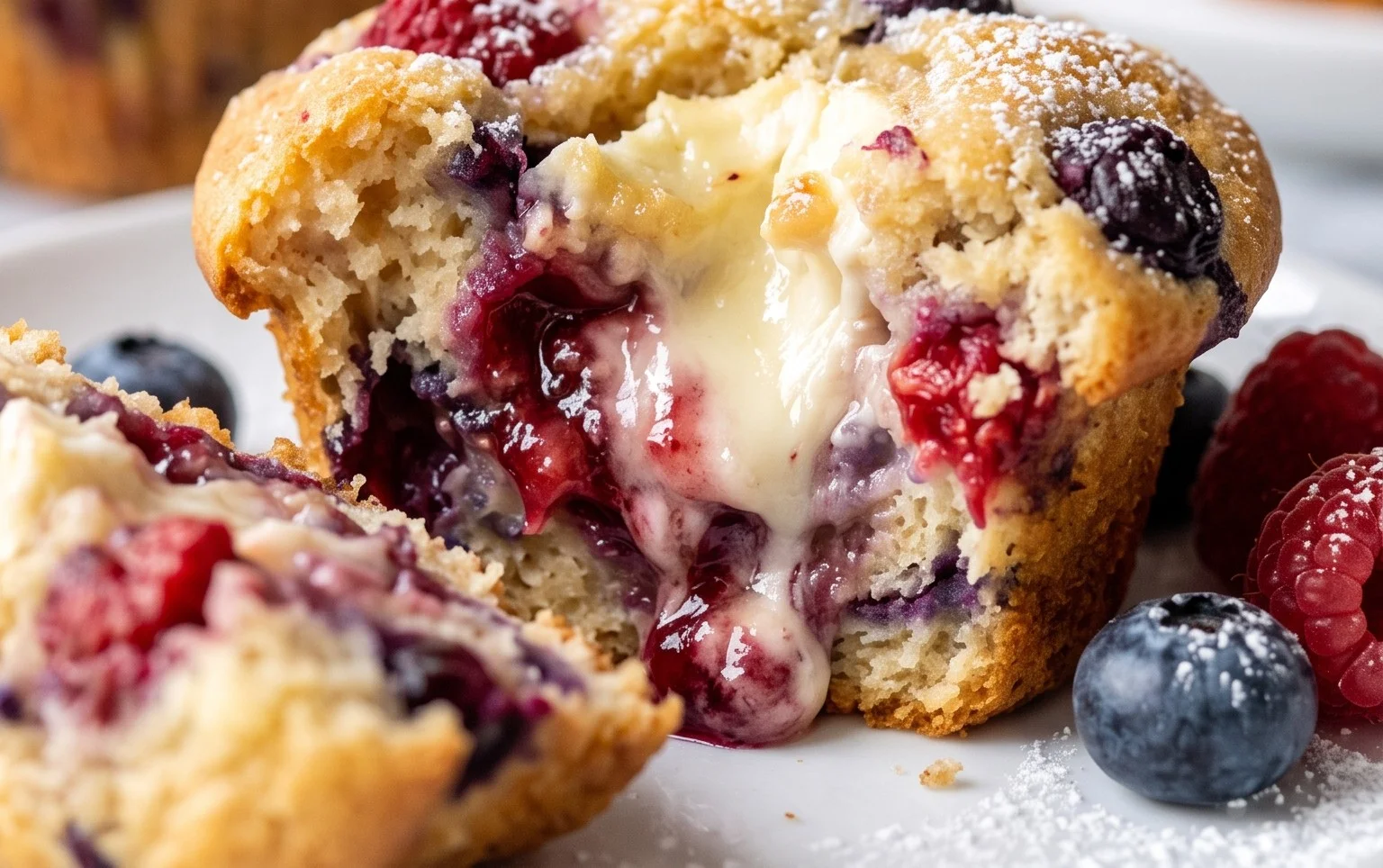 Berry Cream Cheese Muffins