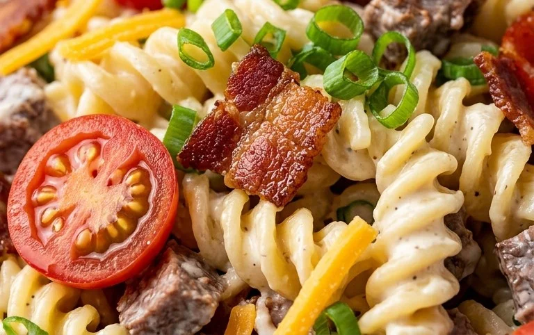 Beef Bacon Ranch Pasta Salad