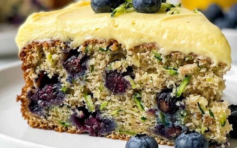 Blueberry Zucchini Cake with Lemon Buttercream