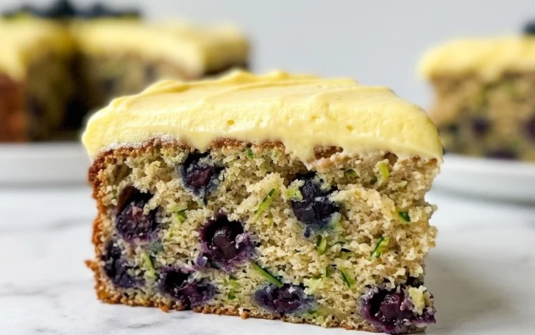 Blueberry Zucchini Cake with Lemon Buttercream