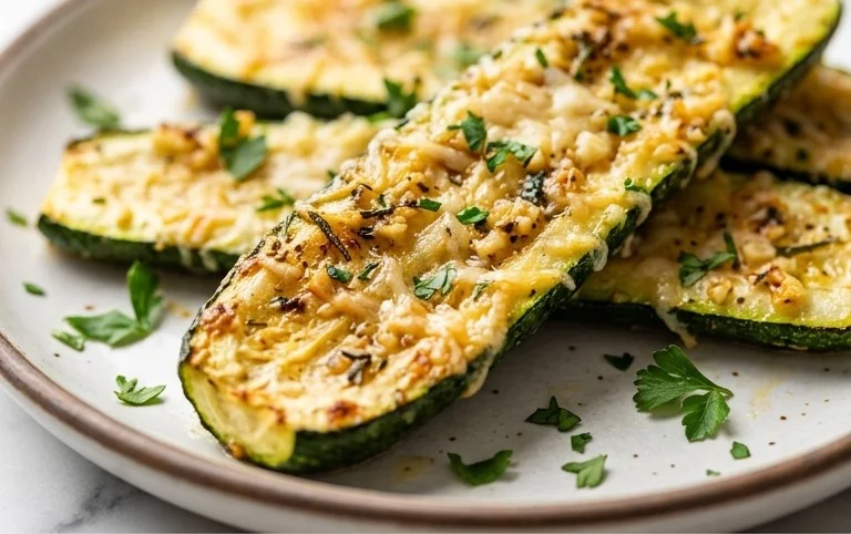 Irresistibly Crunchy Garlic Parmesan Roasted Zucchini